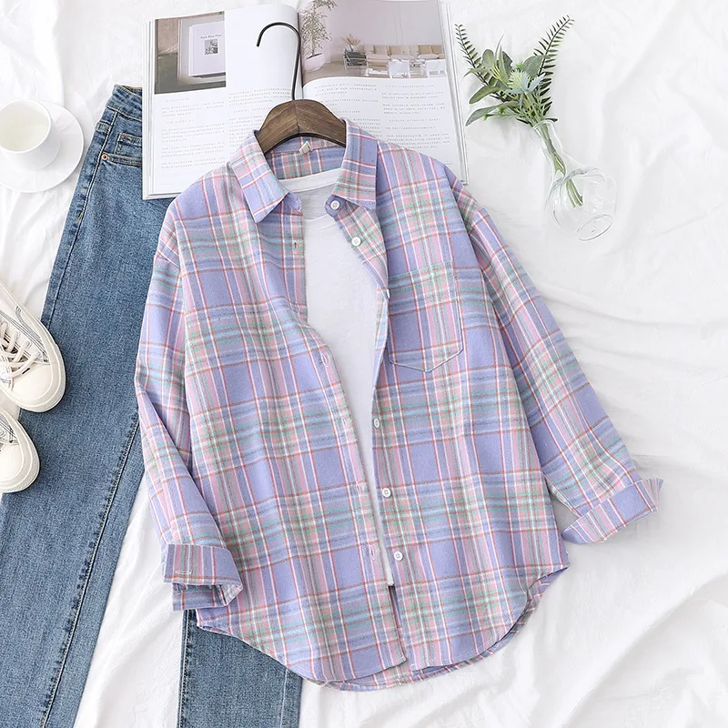 Title 3, Plaid Shirt Womens Design Sense Niche Outdoor ...