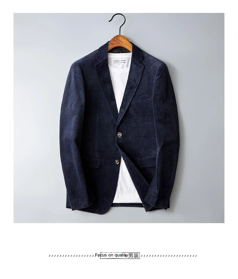 Business Autumn Leisure Retro Cotton Slim Corduroy Suit for men. Stylish and comfortable, perfect for work or casual wea — photo 16