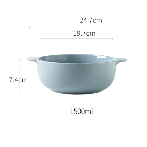 Title 3, Ceramic soup bowl large anti-scalding double ea...