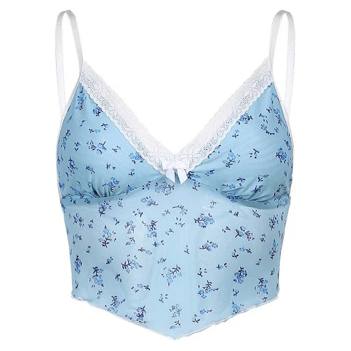 Title 6, Camisola floral halter sexy de encaje y malla, ...