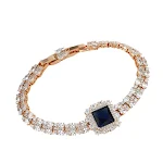 Pulseira com fivela de zircônio micro incrustado quadrado, um acessório elegante e moderno, ideal para um visual sofisticado e duradouro. — foto 2