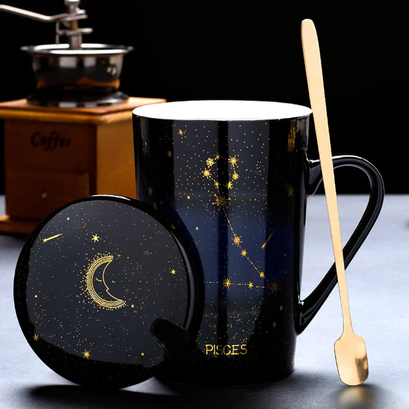 Household fashion simple ceramic mug with lid, perfect for hot and cold drinks, easy to clean and use, making it ideal f — photo 22