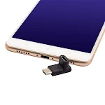 Adaptador USB Tipo-C 90 grados macho a hembra, ángulo recto, conecta y carga tus dispositivos, ideal para espacios reducidos, facilita la gestión de cables. — foto 2
