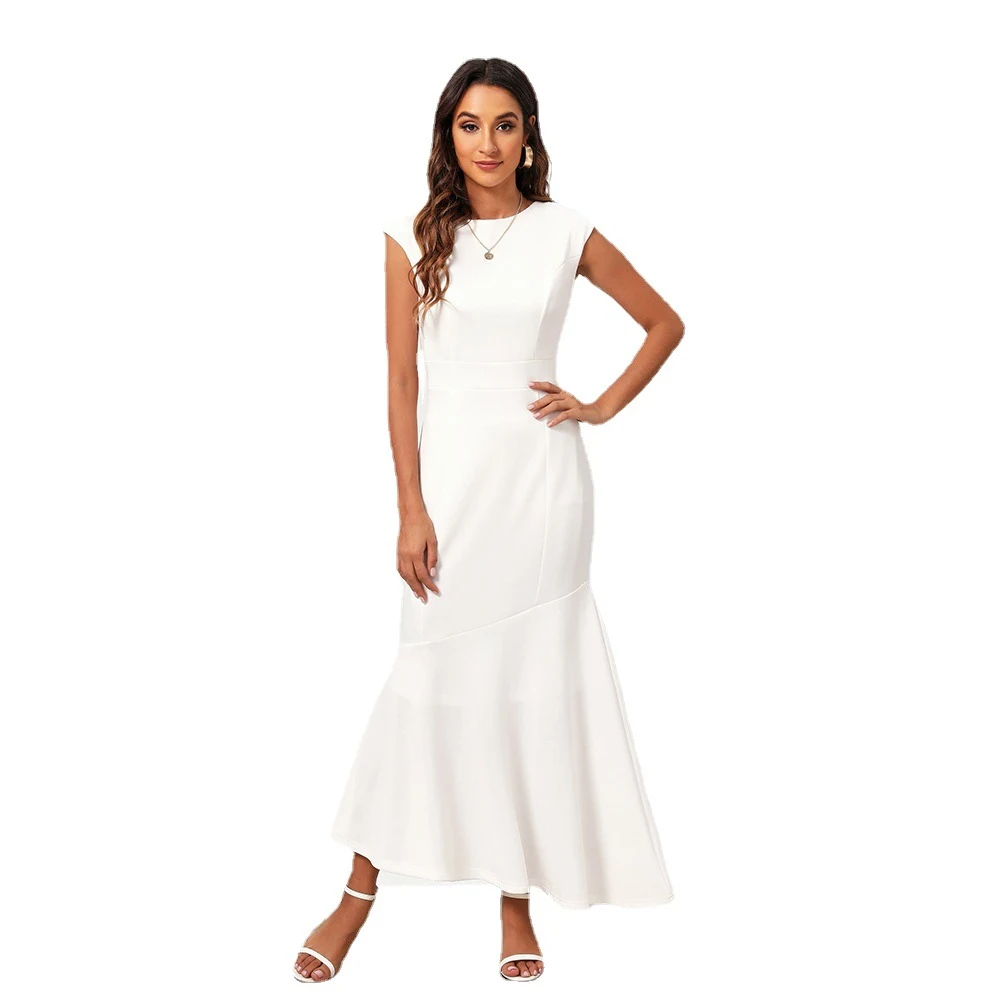 Jupe crayon slim mode col rond effet galbant idéal pour une silhouette élégante et féminine. Parfait pour toutes les occasions. — photo 2