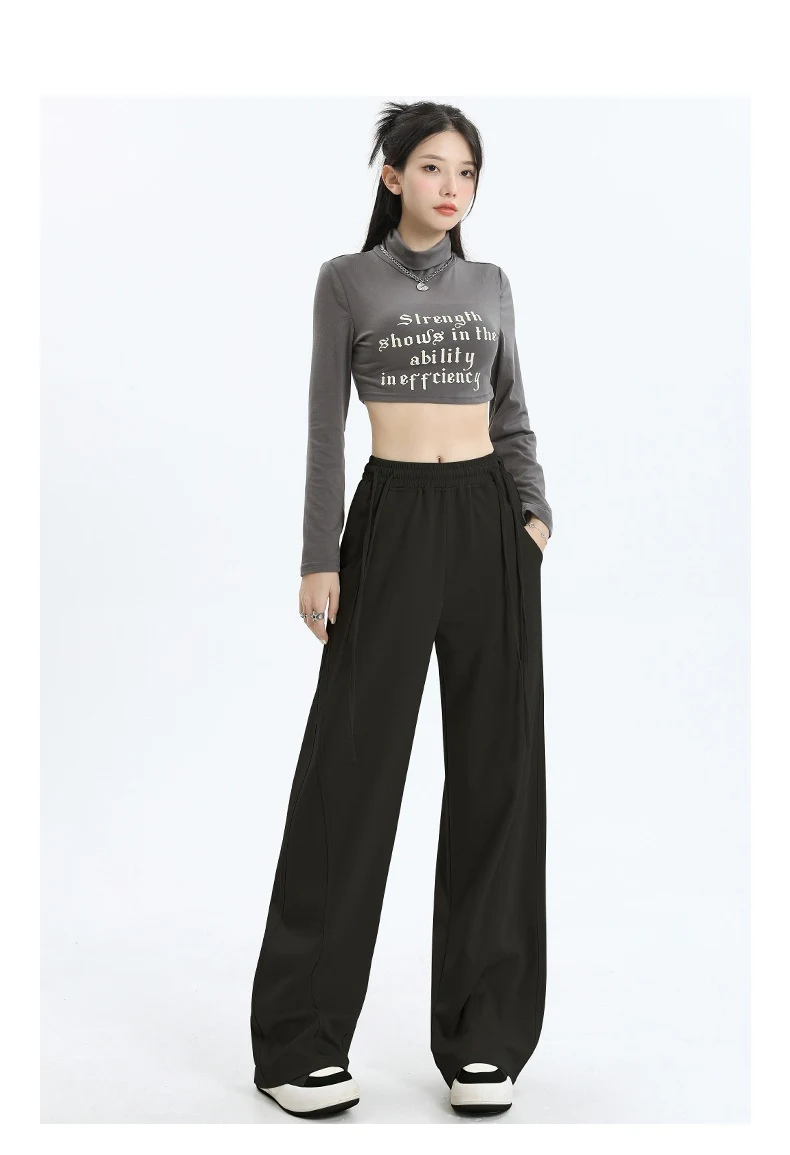 Title 15, High Waist Leisure Cargo Straight Wide Leg Trac...