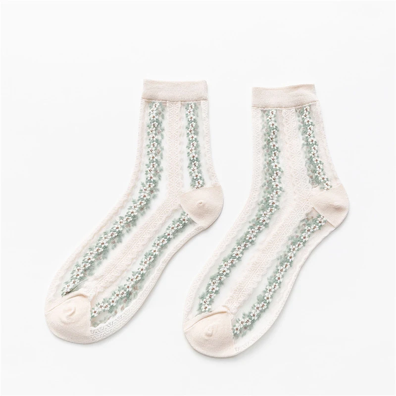 Title 2, Fashion small floral glass silk socks