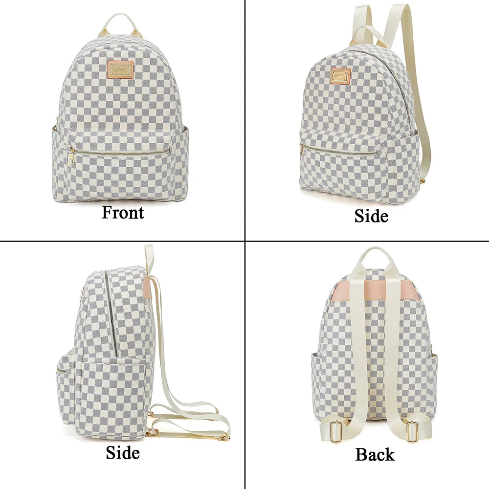Women's Classic Checkered Vintage Backpack Spacious and Stylish Perfect for Daily Use and Travel Retro Design Timeless C — photo 18