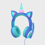 Fone de ouvido Bluetooth infantil com orelhas de gato brilhantes, coroa e arco, para música sem fio e diversão. — foto 12