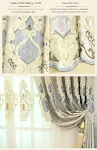 Cortinas de tela com bordado europeu Crown, malha para sala e quarto, design simples e elegante para um ambiente acolhedor. — foto 8