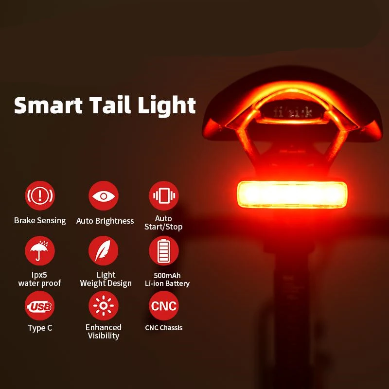 Lanterna traseira para bicicleta com almofada de assento e suportes duplos. Perfeita para pedalar à noite, garantindo visibilidade e segurança. — foto 4