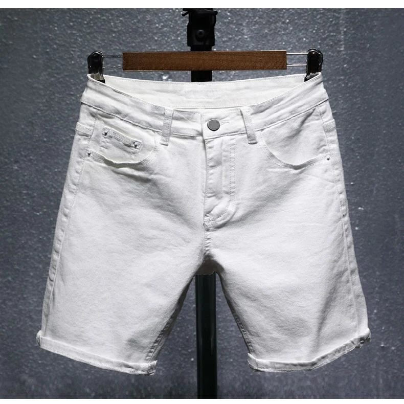Title 5, Mens Summer Shorts Casual Solid Black Cotton Z...