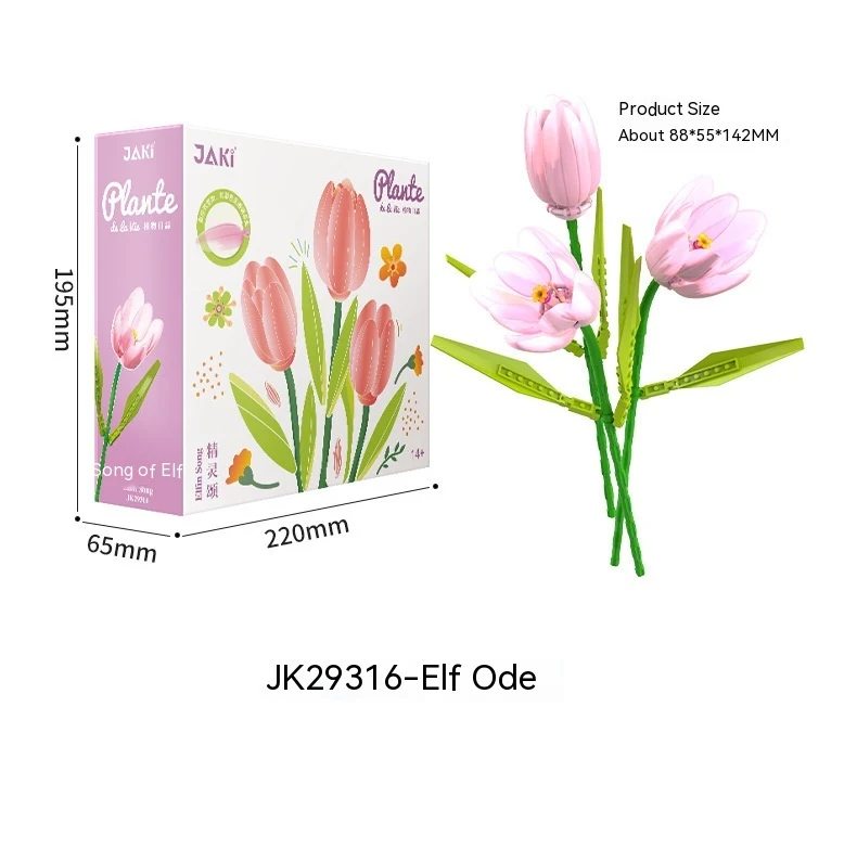 Title 1, Tulip Building Blocks Flower Assembling Toy Bou...