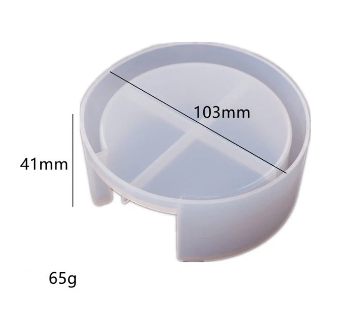 Title 3, Epoxy Resin Round Coaster Set with Silicone Mir...