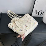 Bolsa de mão elegante e suave, tecida, de grande capacidade, perfeita para moda e uso diário, oferecendo espaço e sofisticação. — foto 19
