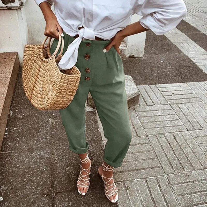 Title 3, Vintage loose high waist casual harem trousers ...
