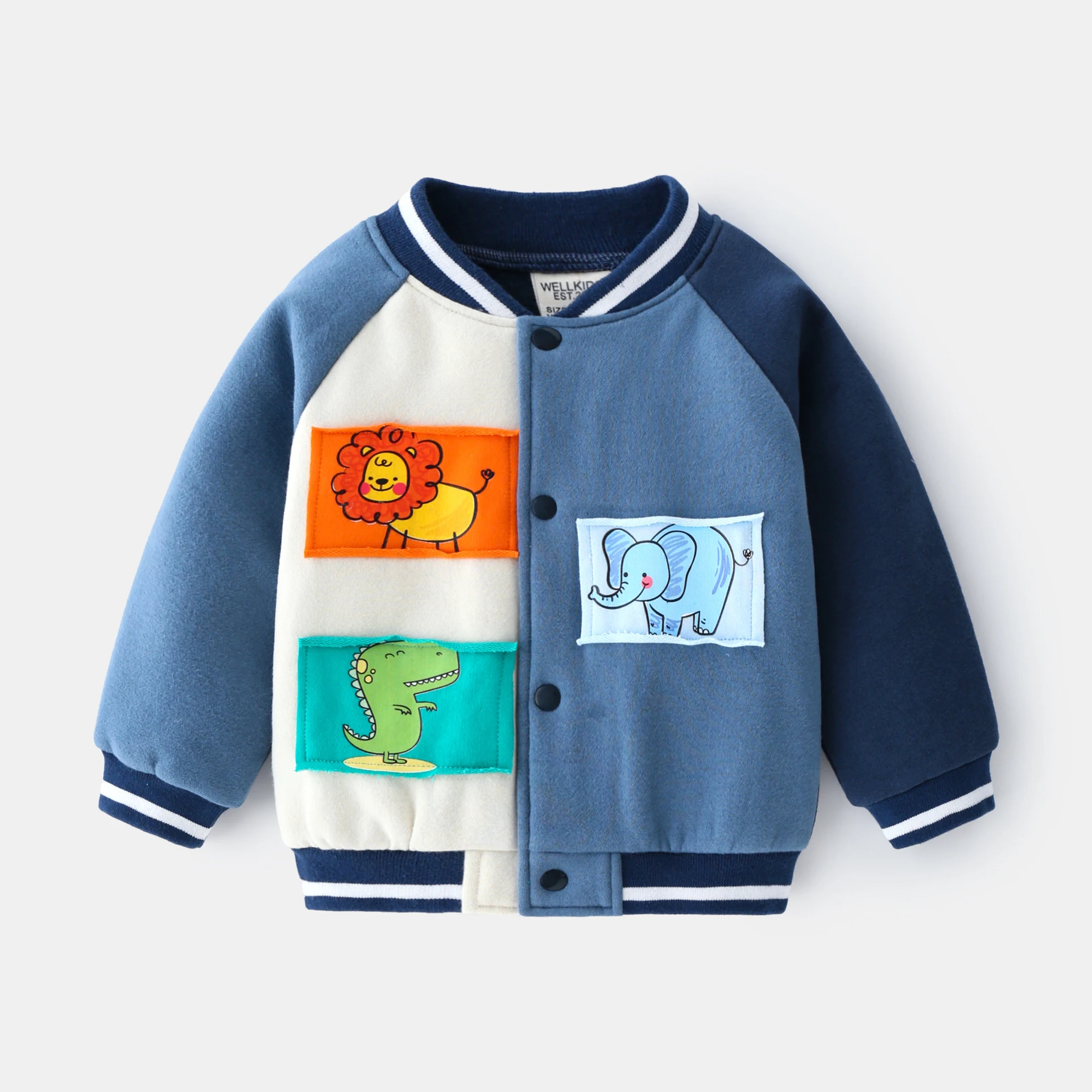 Herfst Koreaanse fleece baseballshirt voor jongens, warm en modieus. Comfortabele en stijlvolle sportieve look voor de herfst. — foto 1