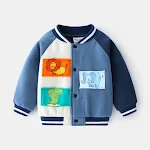 Herfst Koreaanse fleece baseballshirt voor jongens, warm en modieus. Comfortabele en stijlvolle sportieve look voor de herfst. — foto 1