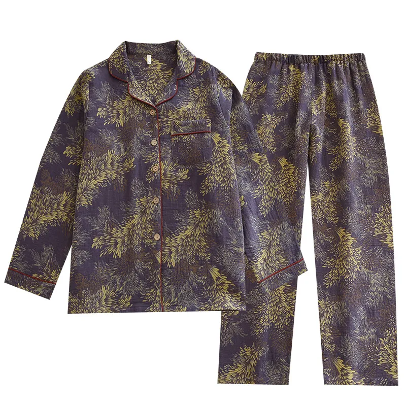 Winter Couple Yarn-dyed Cotton Pajamas Long Sleeve Can Be Outerwear Homewear Men's Suit Cozy & Warm. Perfect for relaxat — photo 12
