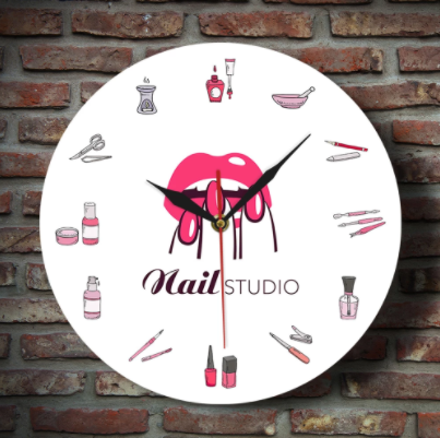 Title 4, 3D Creative Beauty Manicure Studio Clock, Nail ...