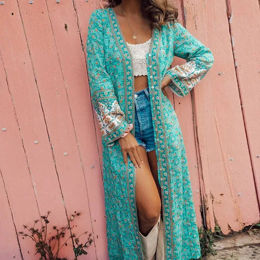 Title 12, V-neck single-breasted split sexy print dress