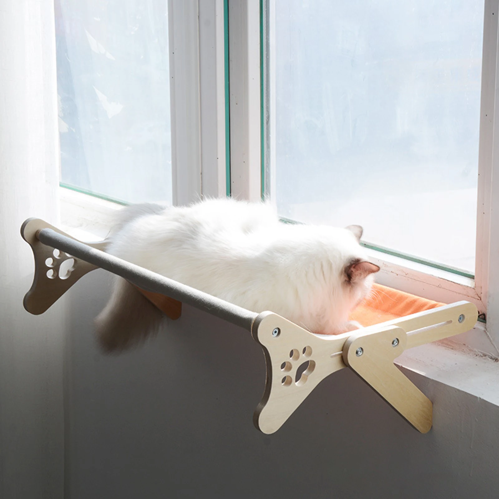 Title 5, Solid Wood One-piece Cat Hanging Bed Windowsill...