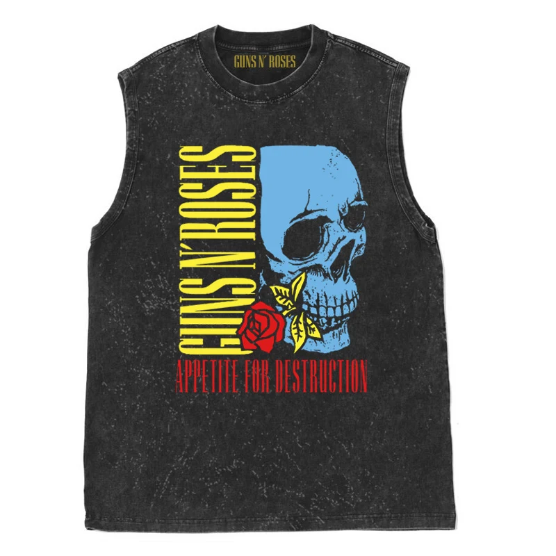 Title 14, American Retro Rock Washed Distressed mouwloze ...