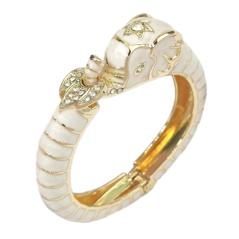 Pulseira fashion com cabeça de elefante em liga e óleo pingando, um acessório estiloso e charmoso para realçar seu estilo diário e individualidade. — foto 12
