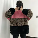 Felpa con zip e collo alto a fantasia leopardata, un capo versatile e alla moda per un look confortevole e di tendenza. — foto 7