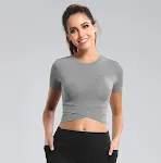 Women's Sports Slim Crew Neck T-Shirt Yoga Wear Running Top — photo 6