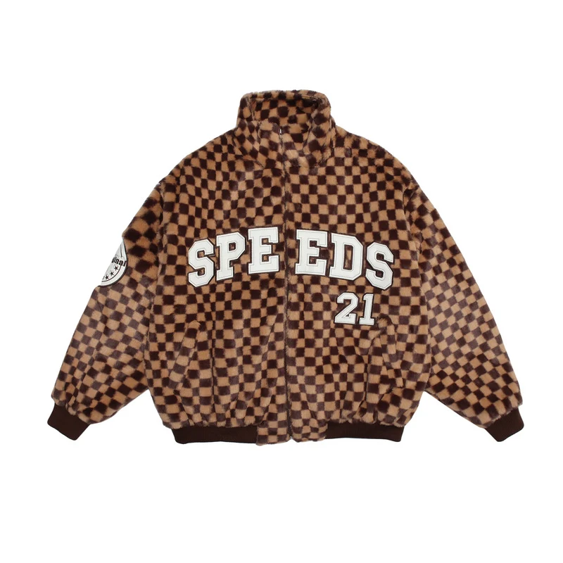 Title 9, Mens Fashion Checkerboard Lamb Plush Coat. War...