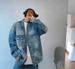 Jaqueta Jeans Azul Desbotado Heavy Robe. Conforto e estilo combinados. Ideal para sobreposições, durável e versátil, para uso casual diário. — foto 22