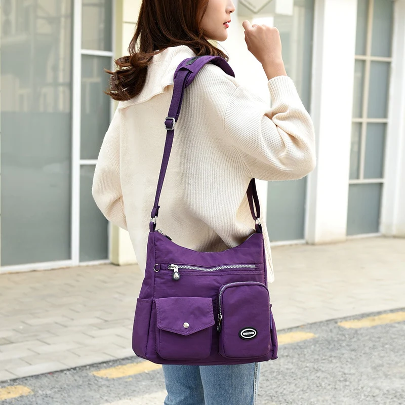 Bolsa de Nylon de Ombro Único Feminina Bolsa Diagonal Perfeita para Uso Diário Leve e Prática Estilosa e Versátil para Todas as Ocasiões — foto 7