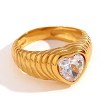 Pulseira Retrô Fashion Minoria Aço Inoxidável Banhado a Ouro 18K Anel Conjunto Joias Estilo Vintage Charmoso Presente — foto 6