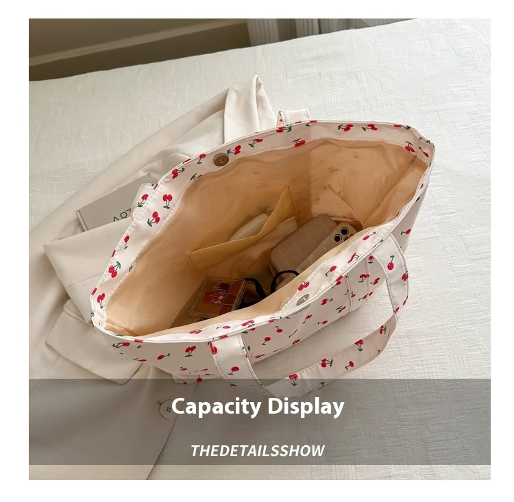 Large Capacity Floral Nylon Shoulder Bag Perfect for shopping, travel, and everyday use. Spacious, lightweight, and styl — photo 20