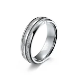 Anel de tungstênio com seda de gelo de fenda dupla para casais, masculino e feminino. Conforto e elegância, ideal para uso diário. — foto 5