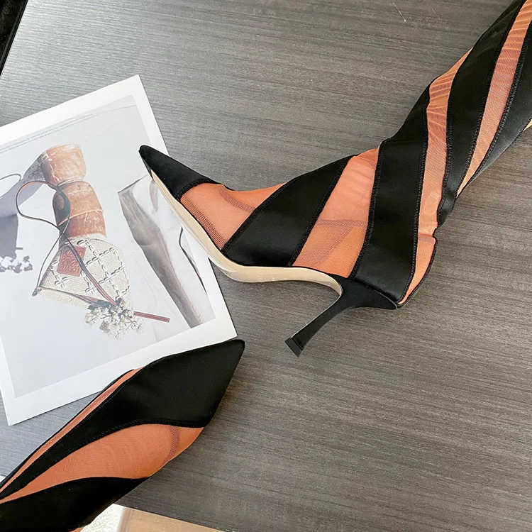 Title 17, Pointed High Heel Over The Knee Boots with Elas...