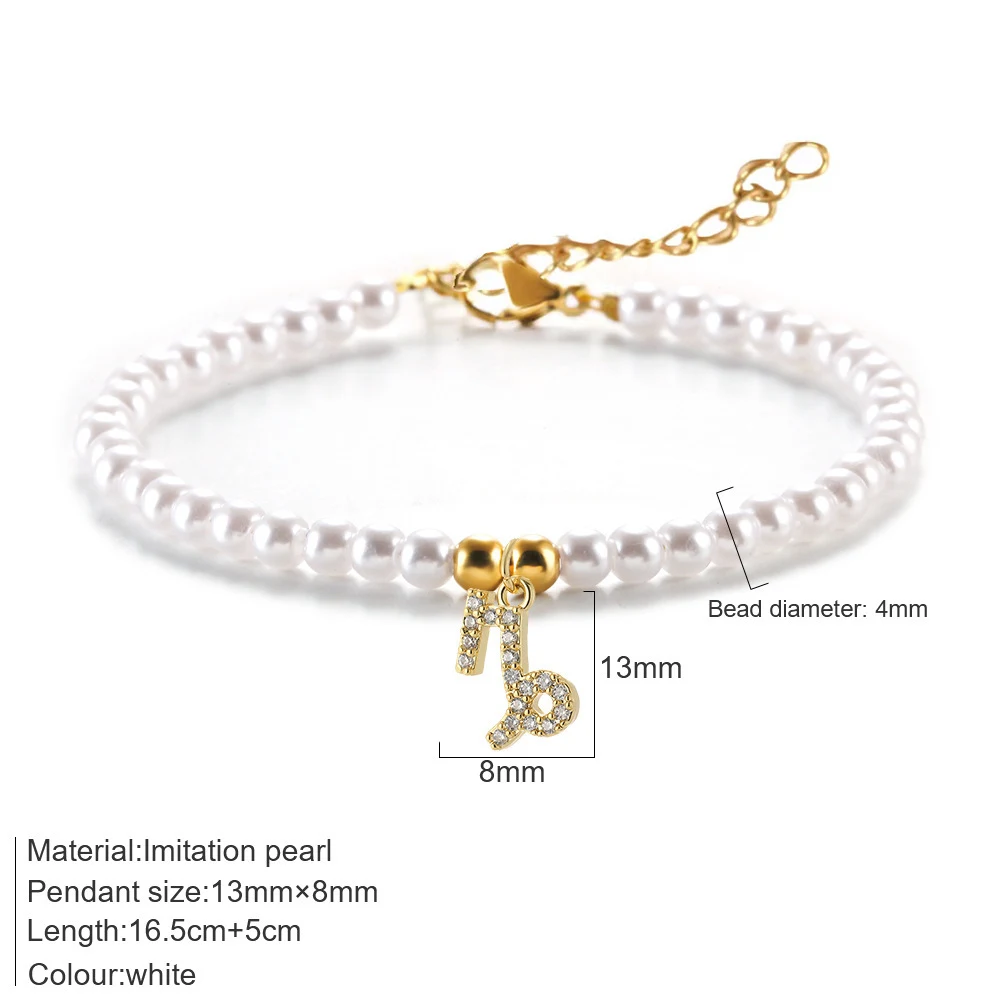Pulseira de moda com 12 constelações em zircônia dourada, um acessório elegante para expressar seu signo do zodíaco e estilo pessoal. — foto 6