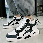 Frühling Herrenschuhe im koreanischen Trend High-Top-Canvas-Sneakers. Sportlich-bequeme Freizeitschuhe für Herren. Modischer Look für jeden Anlass. — foto 8