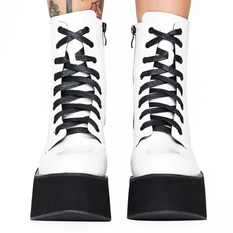 Botas de Cano Curto Femininas Plataforma com Cadarço — foto 5