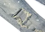 Geruite Checkerboard Slim-Fit Micro-Elastic Jeans met Gaten – Comfortabele, trendy stijl voor een moderne look — foto 2
