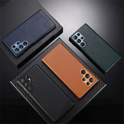 Title 6, Business Lambskin Solid Color Mobile Phone Case...