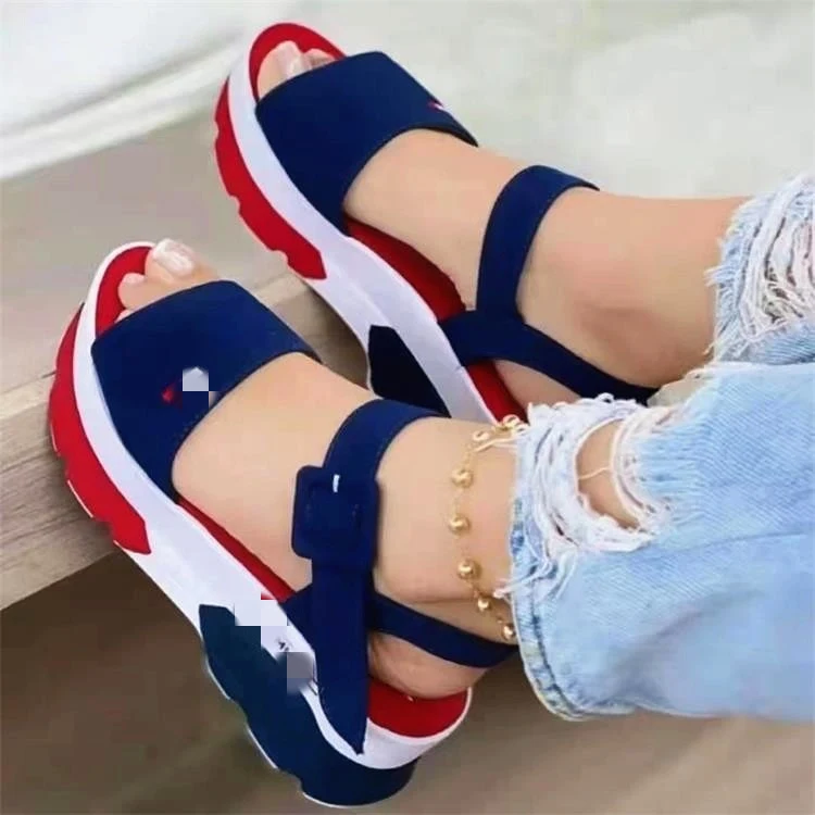 Title 3, Womens New Color Block Platform Sports Sandals...