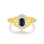 Anel Coroa de Luxo Leve S925 Prata Esterlina Azul para Mulher — foto 10