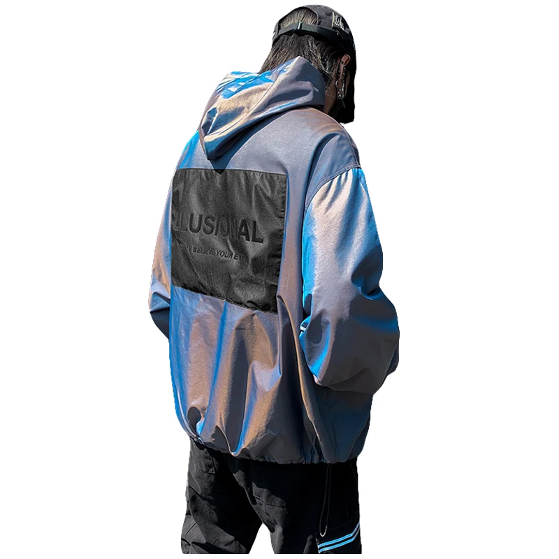 Title 6, Reflective Chameleon Hooded Loose Work Jacket. ...
