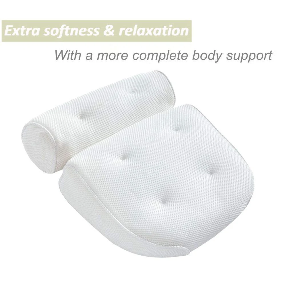Travesseiro de banheira com 6 ventosas e rede 3D – Conforto e suporte superiores para relaxar durante o banho. — foto 11