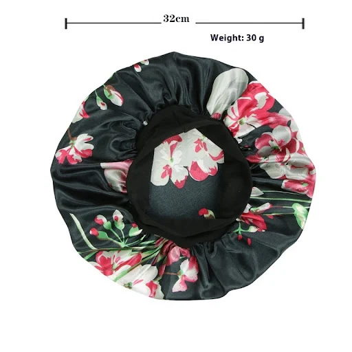 Title 9, New Satin Print Nightcap Wide-brimmed Elastic S...