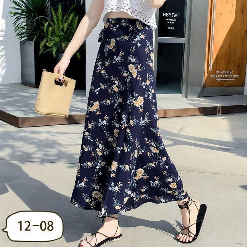 Sun-proof Skirt Chiffon Half-length High Waist A-Line with Lining. Stay cool and protected from the sun in style this su — photo 28