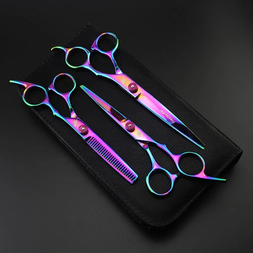 Title 2, Colorful Electroplating Pet Beauty Scissors Kni...