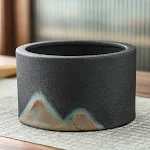 Large Wash Stoneware Zen Household Black and White Tea Cup. Washing utensils for a calming tea experience at home. Enjoy — photo 4