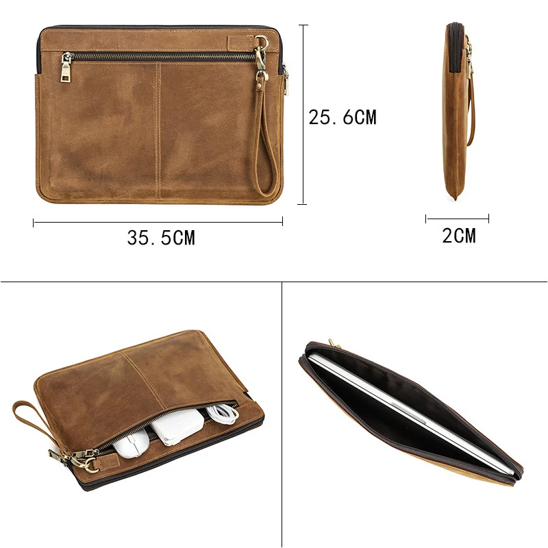 New Protective Case Crazy Horse Leather Notebook Computer Liner Bag. Premium Protection and Style. Durable and Stylish L — photo 2